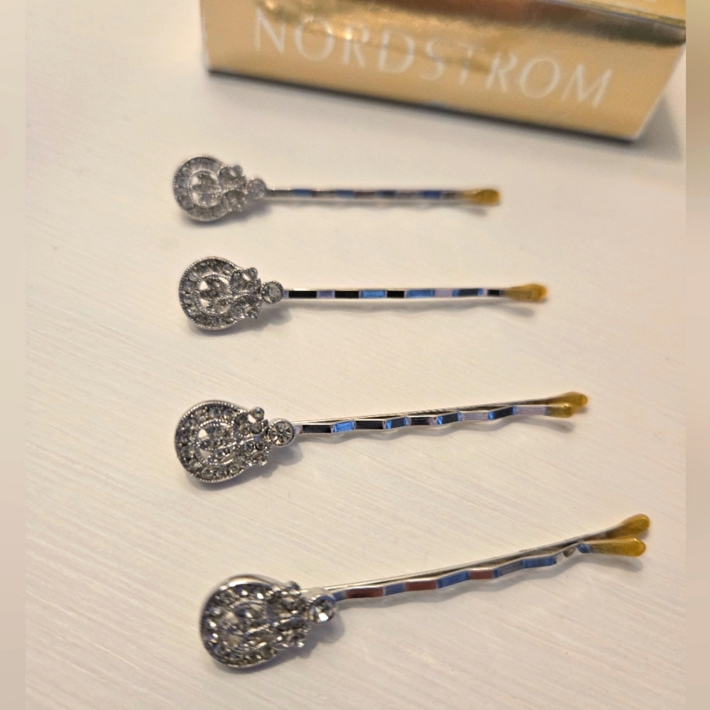Nordstrom Silver Hair Pins Diamond Style Jewels ✨️